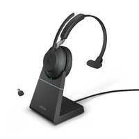 Jabra Evolve2 65 - USB-C Link380c UC Mono Headset with Charging Stand - Black