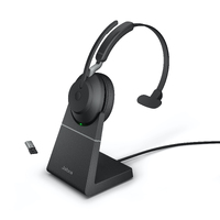 Jabra Evolve2 65 - USB-A Link380a UC Mono Headset with Charging Stand - Black
