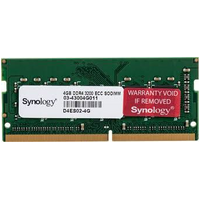 Synology 4GB (1x4GB) DDR4 ECC Unbuffered SODIMM Applied Models: 22 series: DS2422+ RS822RP+ RS822+ DS923+ DS723+