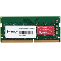 Synology 8GB (1x8GB) DDR4 ECC Unbuffered SODIMM Applied Models: 22 series: DS3622xs+ DS2422+ DS1522+ RS822RP+ RS822+ DS723+ DS923+ DS1823xs+