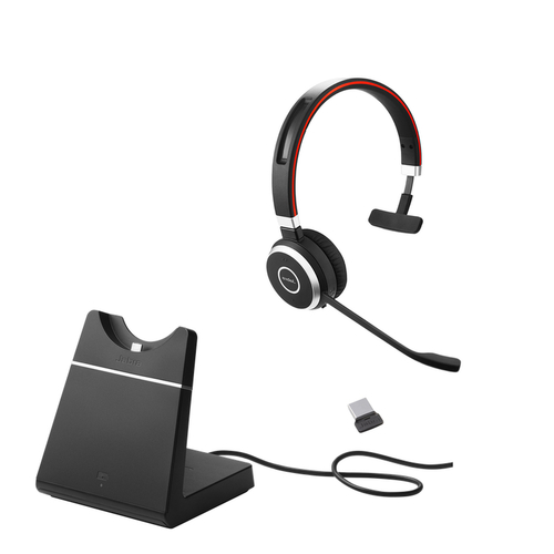 Jabra Evolve 65 UC Mono Headset with Charging Stand