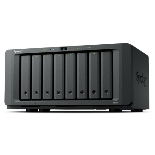 Synology DiskStation DS1825+ 8-Bay NAS LFF/SFF Diskless Desktop Tower AMD Ryzen V1500B 4-Core 2.2GHz 8GB