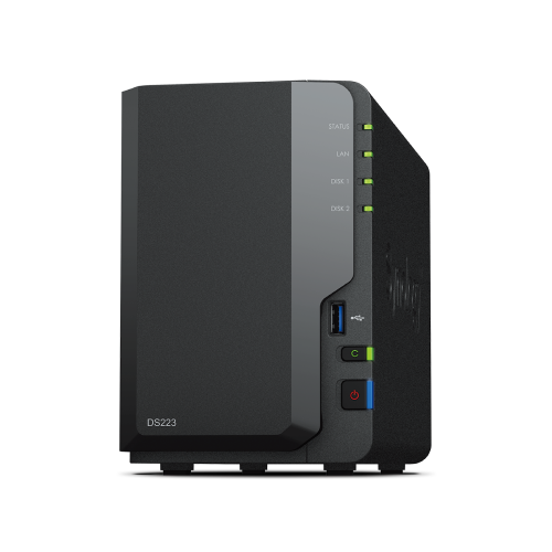 Synology DiskStation DS223 2-Bay NAS LFF/SFF Diskless Desktop Tower Realtek RTD1619B 4-Core 1.7GHz 2GB