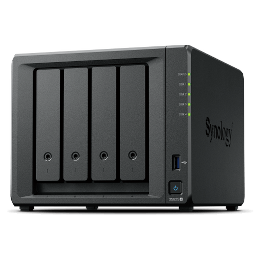 Synology DiskStation DS925+ 4-Bay NAS LFF/SFF Diskless Desktop Tower AMD Ryzen V1500B 4-Core 2.2GHz 4GB
