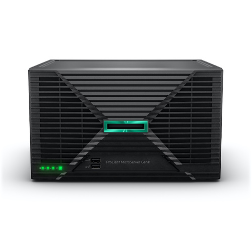 HPE MicroServer Gen11 E-2414 2.6GHz 4c 1P 1x16GB-U 4LFF-NHP 2x1TB HDD 180W Ext PS AP Server